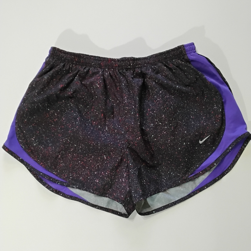 Nike Temo Dri-Fit Running Shorts‎ Womens Size XL Speckled Purple Side Mesh Lined